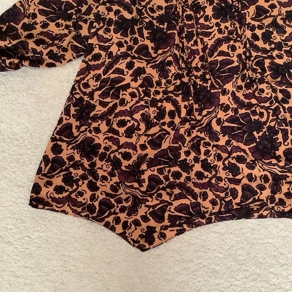 MELISSA MCCARTHY Floral Tunic Blouse 2X Asymmetric Hem Work Office Spring Boho - Picture 11 of 15